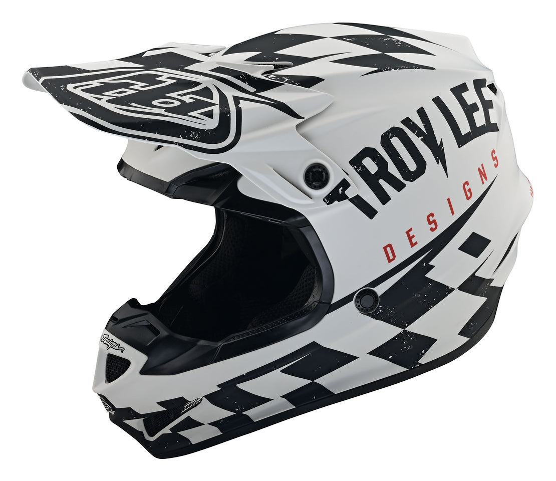 Casco Troy Lee Designs Se4 Polyacrylite Race Shop White / Black